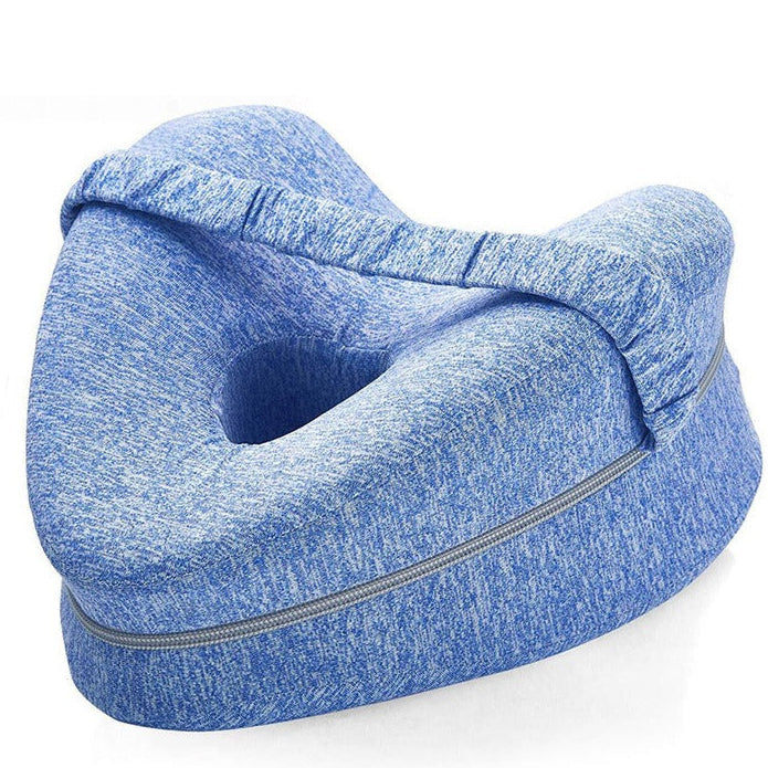 Blue travel pillow on a white background