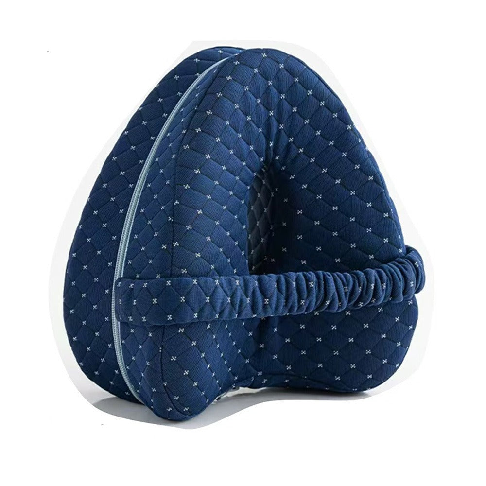 Blue neck pillow with star pattern on a white background